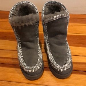 Grey Mou inner wedge boots - size 7